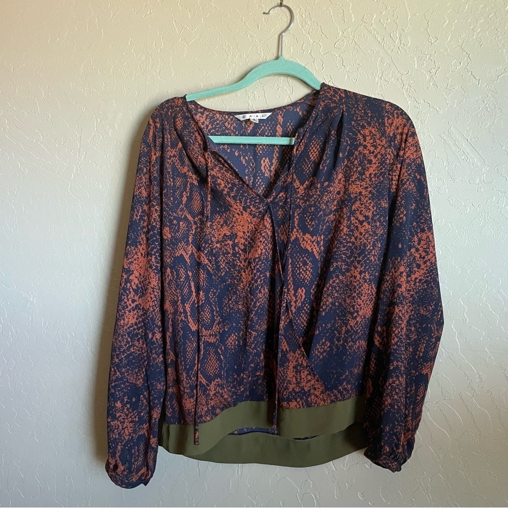 CAbi #101 Border Wrap‎ Blouse In Python - image 3